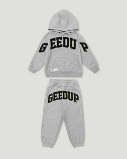 Geedup Team Logo Grey/Black Kids Tracksuit
