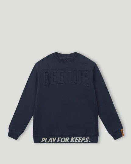 Geedup PFK Core Logo Embossed Navy Crewneck