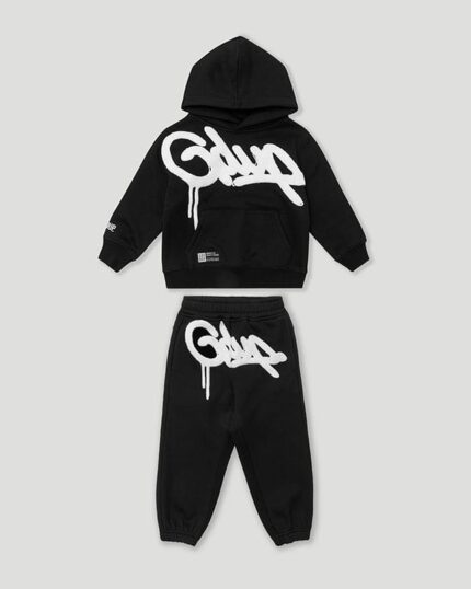 Geedup Handstyle Kids Black/White Tracksuit