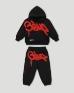 Geedup Handstyle Kids Tracksuit Orange Black/Burnt