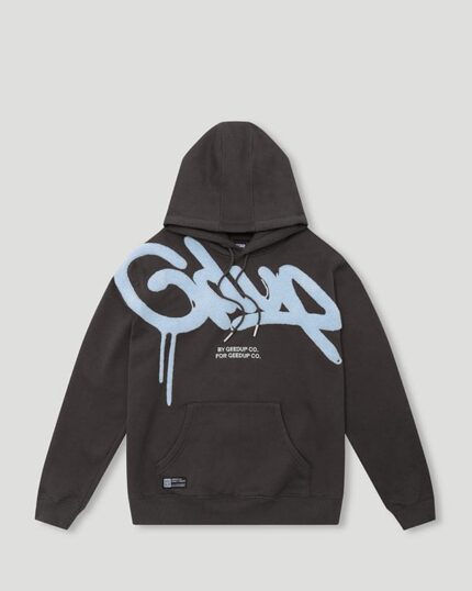 Geedup Hoodie Handstyle Graphite/Pale Blue