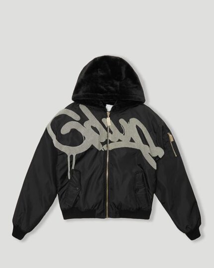 Geedup Hoodie Handstyle/Team Logo Bomber White/ Black