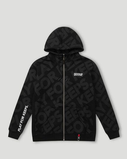 Geedup Hoodie PFK Monogram Zip Jacket Black