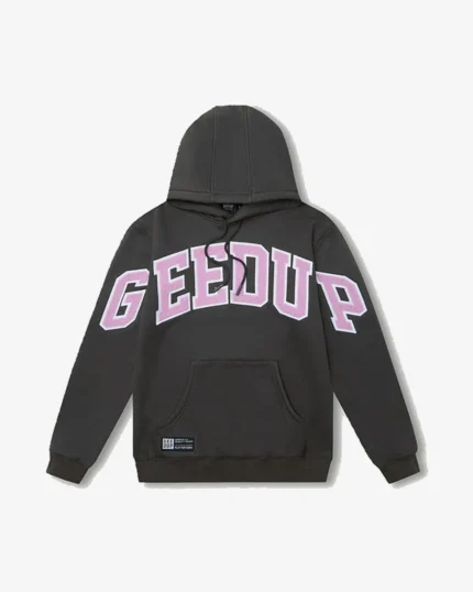 Geedup Hoodie Team Logo Charcoal Dusty Pink