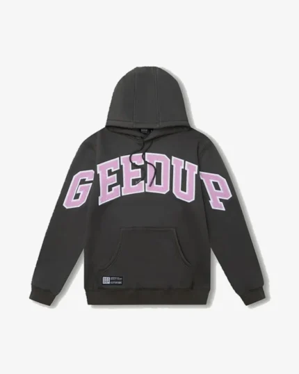 Geedup Hoodie Team Logo Charcoal Dusty Pink