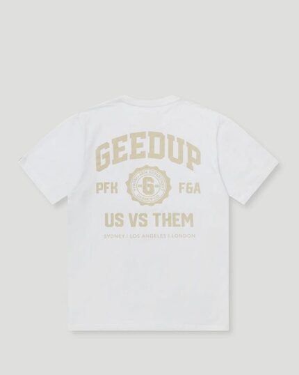 Geedup Us vs. T-Shirt Them White/Beige